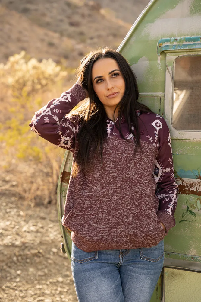 "Jimmy" Charcoal/ Maroon w/ Aztec Hoody