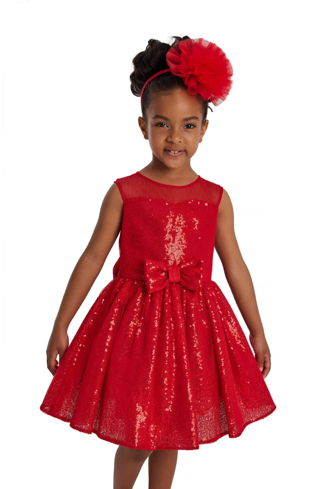 Red Heart Neckline Girl Child Dress