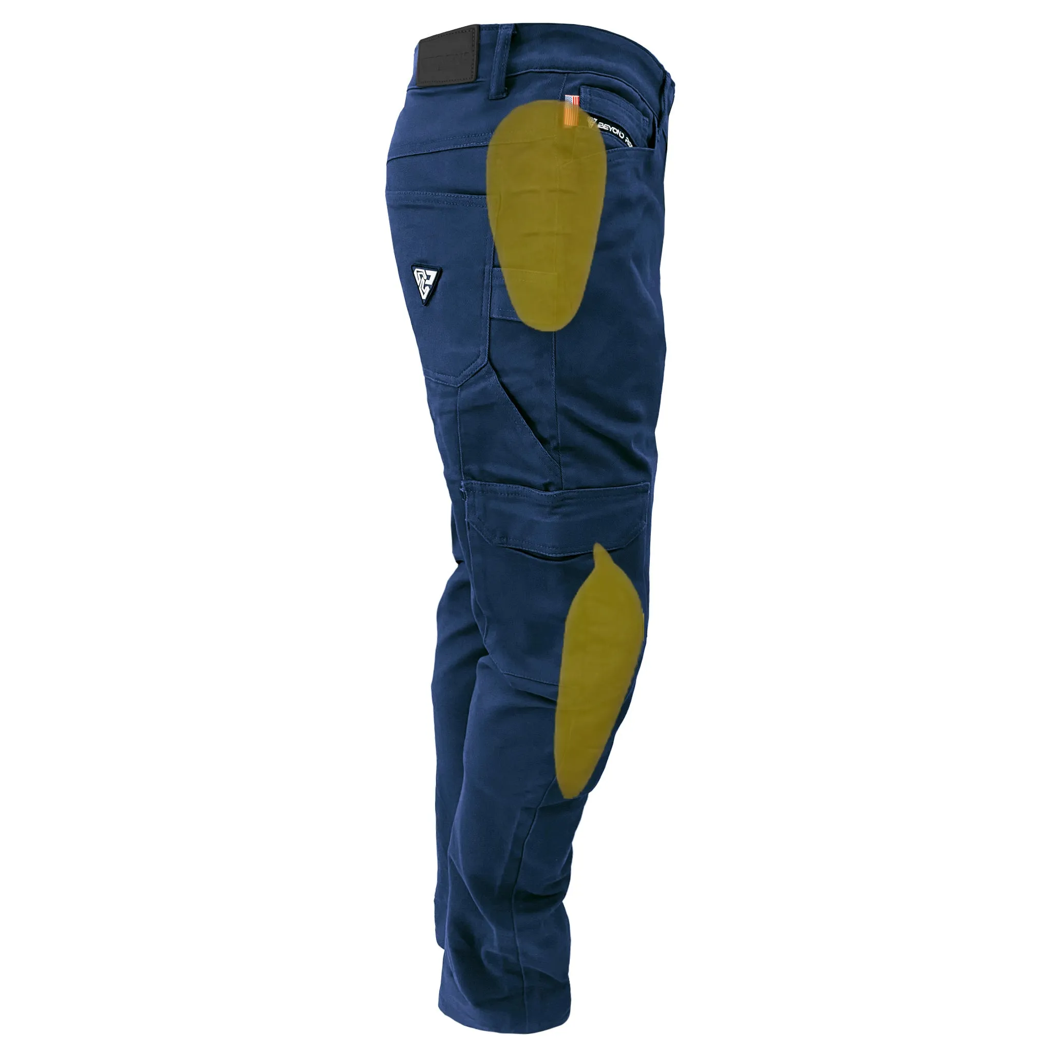 SALE Relaxed Fit Cargo Pants - Navy Blue with Pads