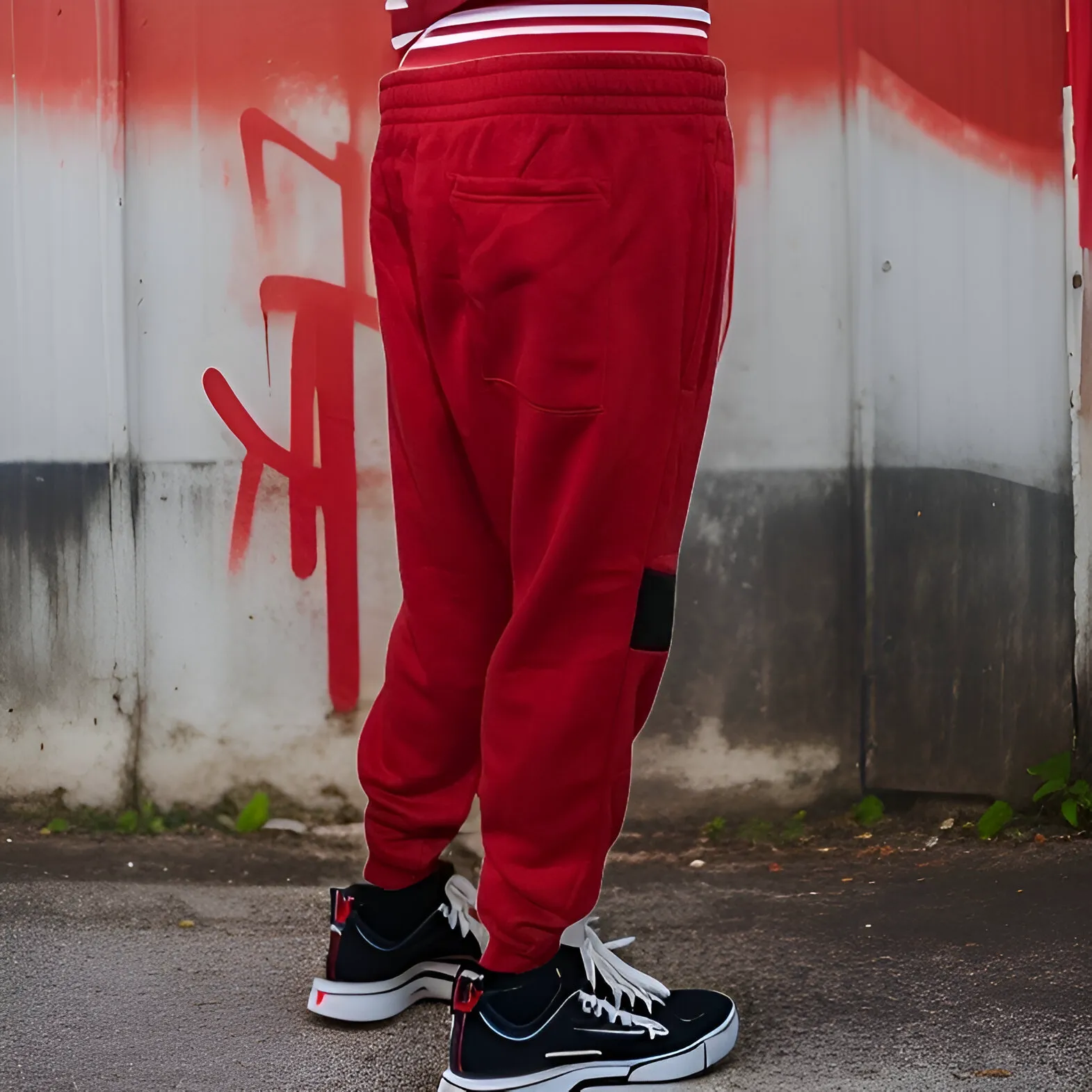 ^SEAN JOHN^ (RED-MULTI) POLYESTER JOGGER SWEATPANTS (XB SIZED)