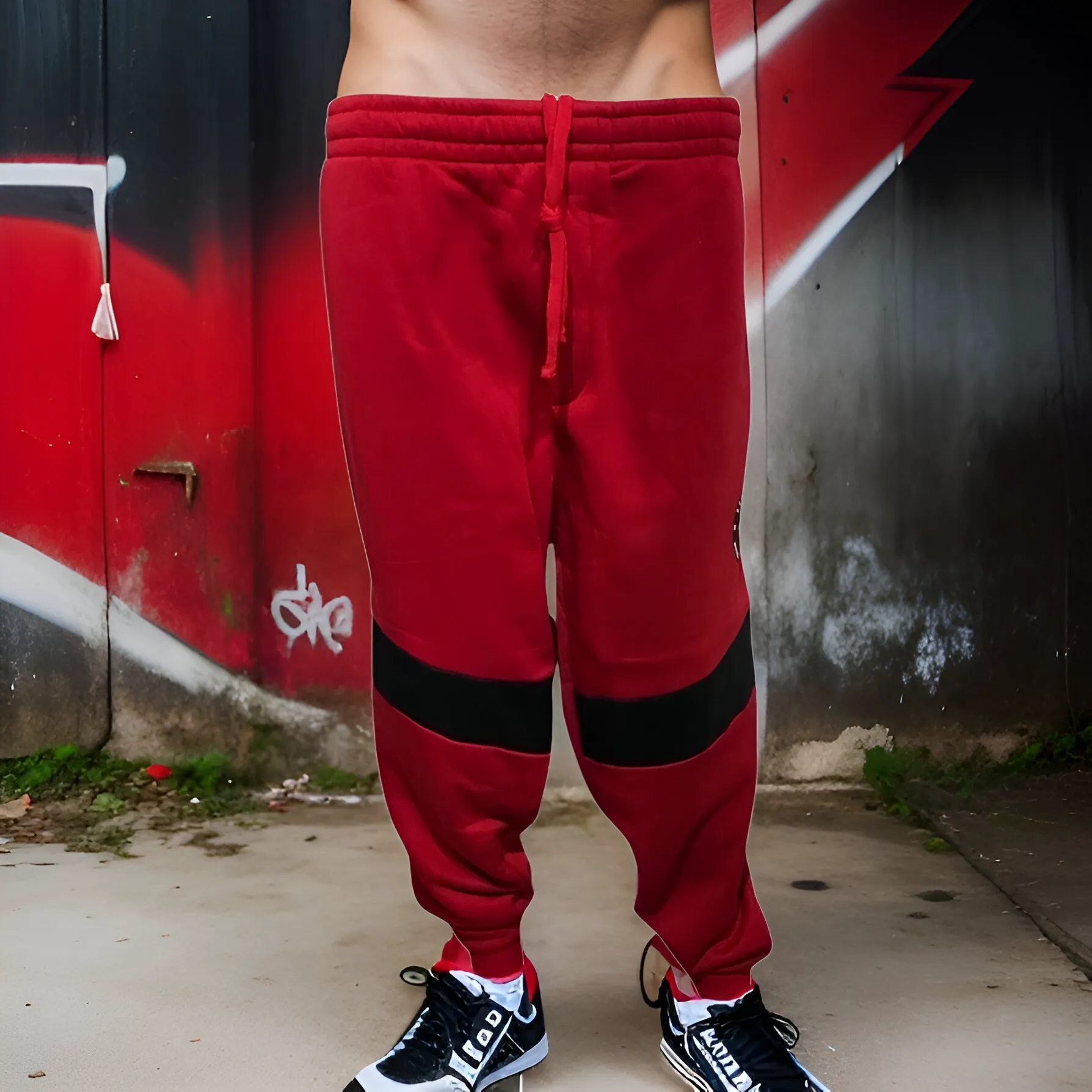 ^SEAN JOHN^ (RED-MULTI) POLYESTER JOGGER SWEATPANTS (XB SIZED)