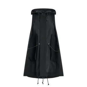 Taffeta Sleeveless Blouson in Black