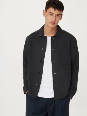 The Wool Blend Overshirt  in Storm Grey