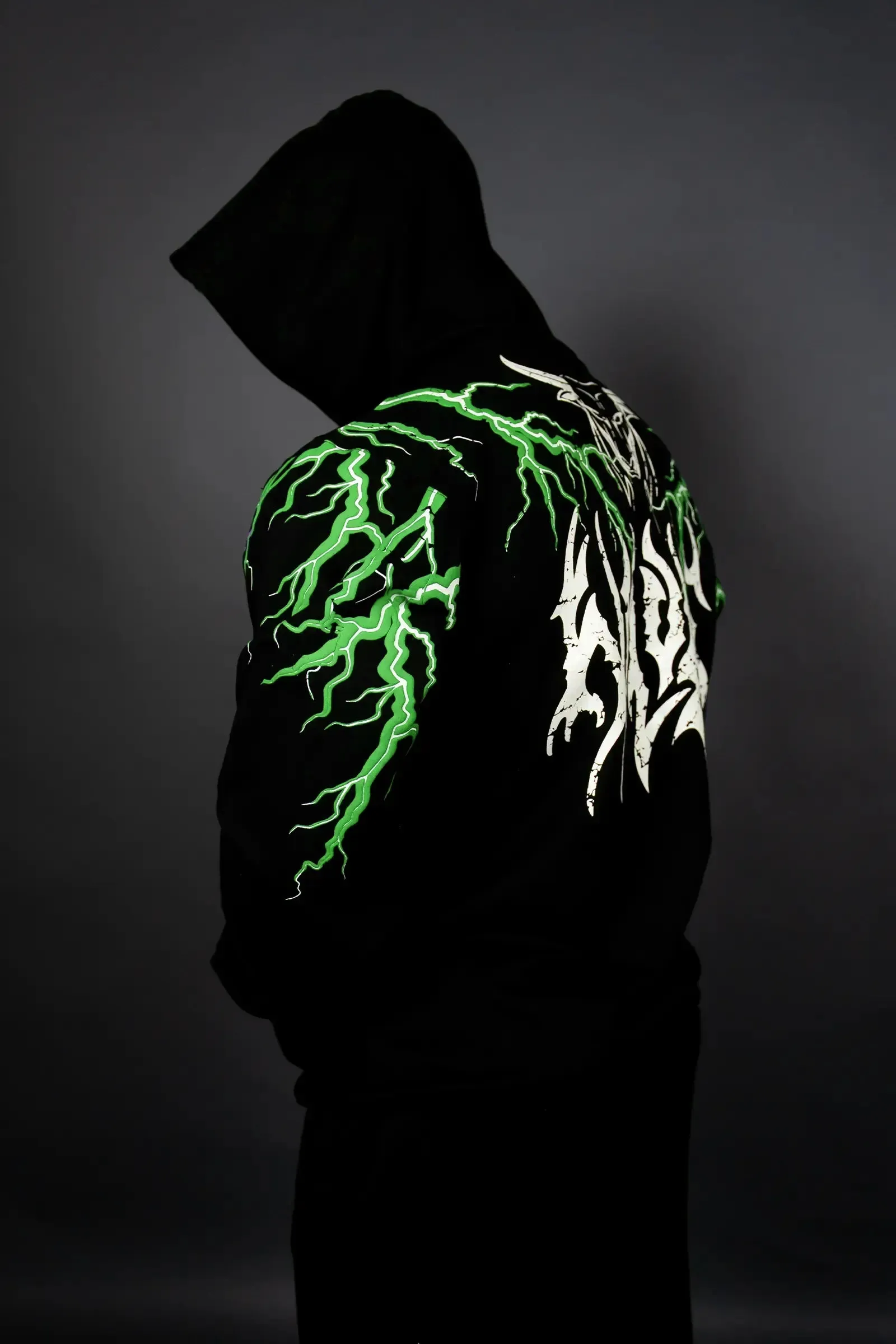 THUNDER STORM HOODIE (BLACK GREEN)