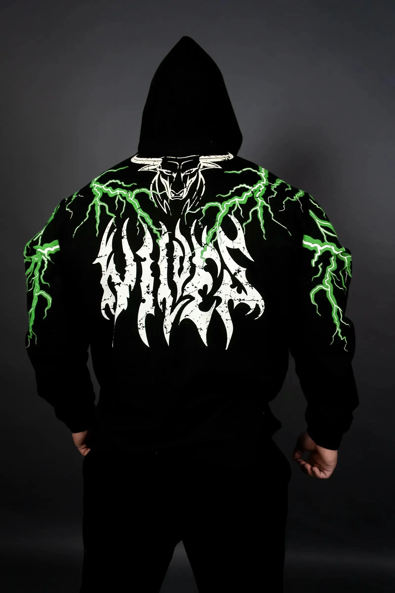 THUNDER STORM HOODIE (BLACK GREEN)