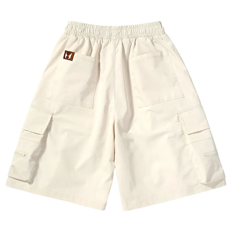 Us tide mountain multi-pocket stretch rope buckle waistband Lightning small label loose five cent shorts