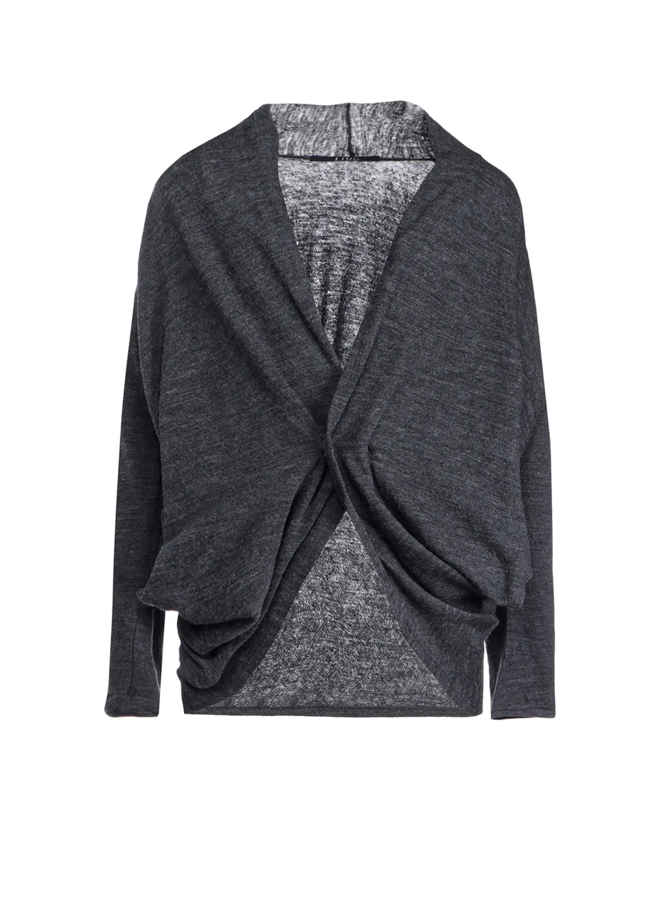 WOOL SHRINK SINGLE JERSEY FRONT DESIGN CARDIGAN