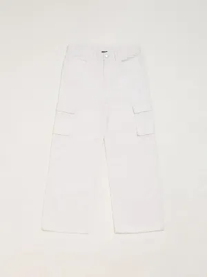 Y&F Kids Off White Relaxed - Fit High Rise Jeans